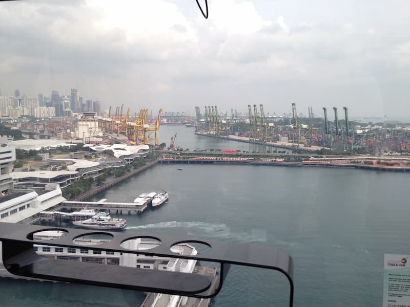 케이블카에서 바라보는 싱가포르 항구