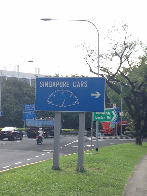 The road we were leaving Singapore
