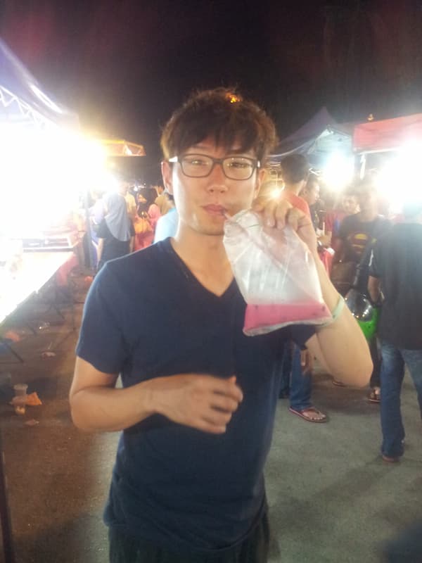 Friend drinking juice