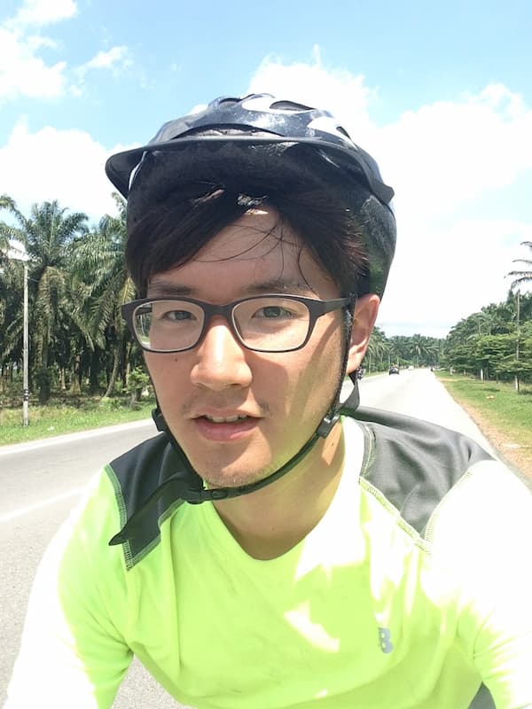 Friend on riding bicycle