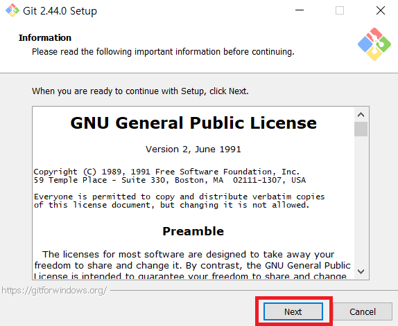 GNU Open Source License Terms and Conditions while installing Git for Windows GNU Open Source License Terms and Conditions while installing Git for Windows