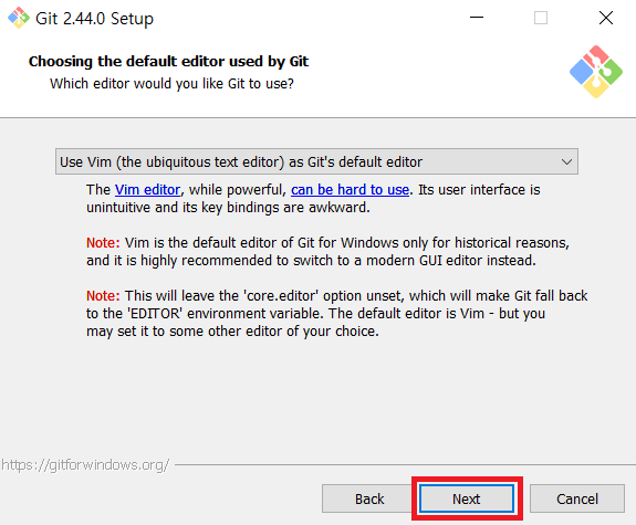 Choosing the default editor used by Git while installing Git for Windows Choosing the default editor used by Git while installing Git for Windows