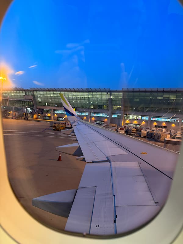 A plane on takeoff