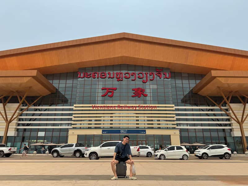 Friend in Vientiane railway station