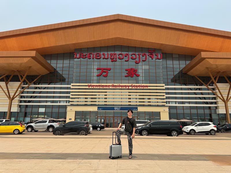 Friend in Vientiane railway station