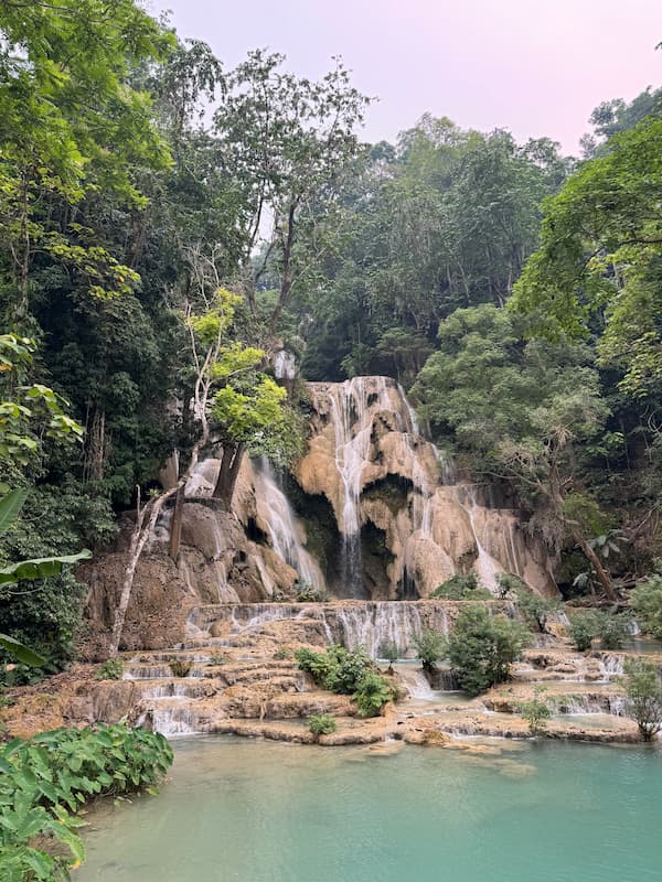 The top of Kuang Si waterfall