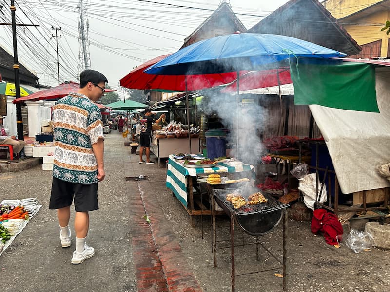Friend in Luang Prabang morning market