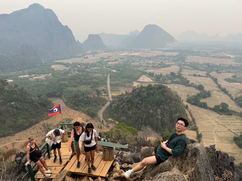Friend on the Namxay viewpoint