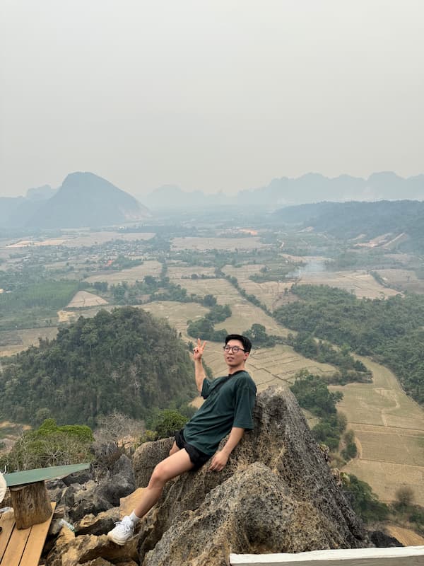 Friend on the Namxay viewpoint