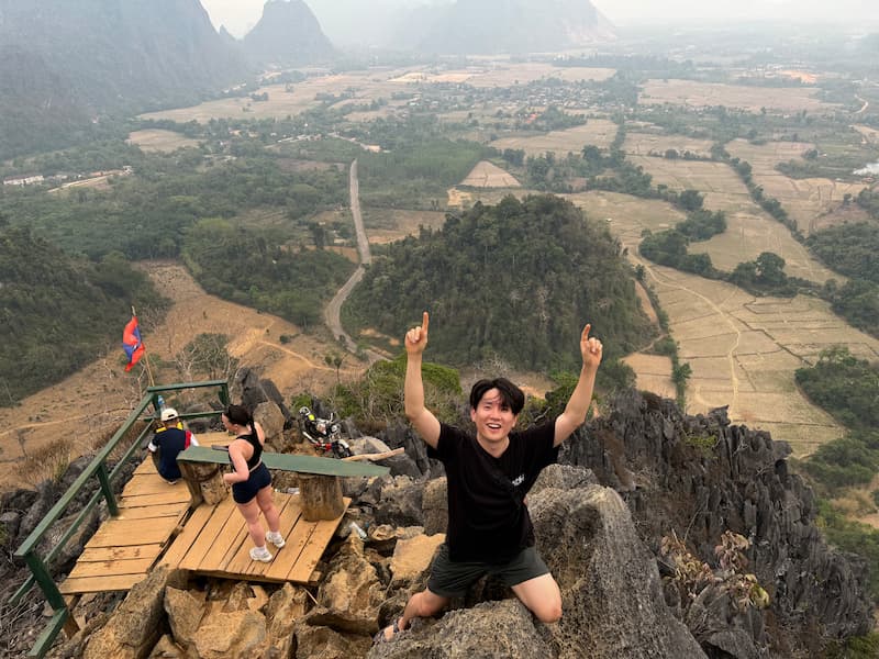 Friend on the Namxay viewpoint