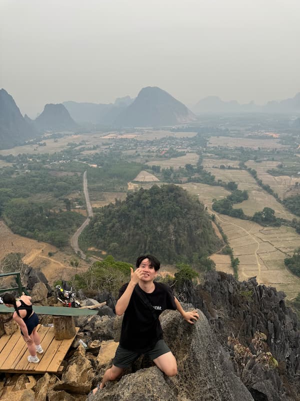 Friend on the Namxay viewpoint