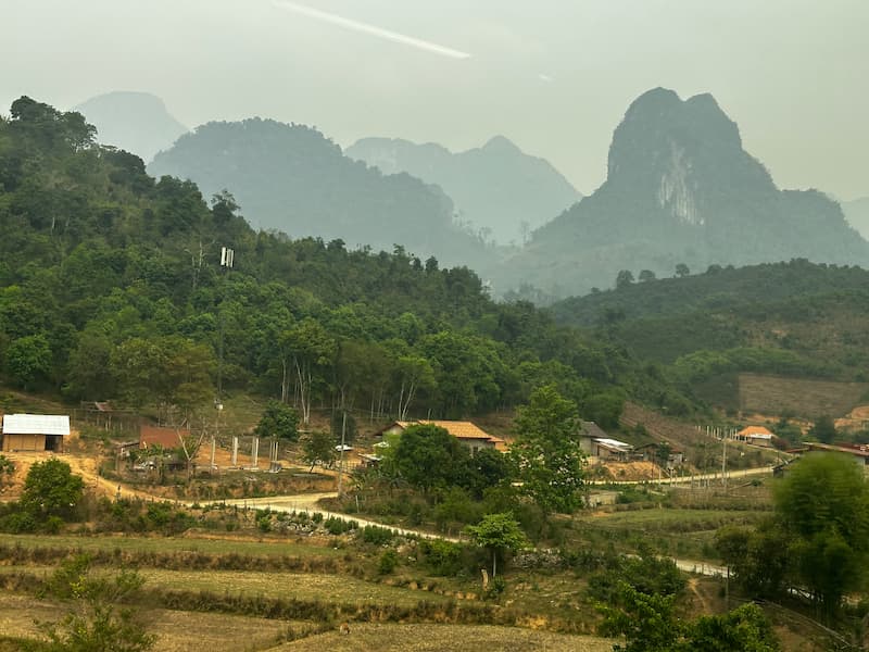 On the way to Vang Vieng railway station