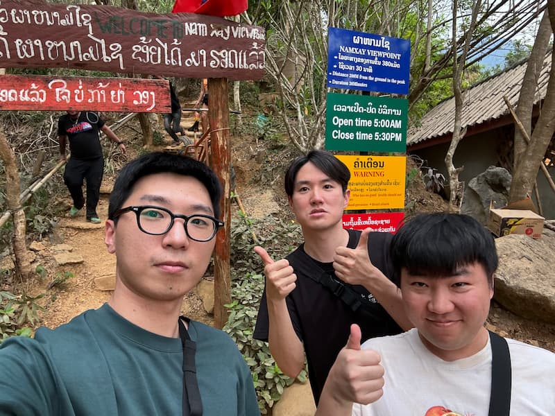 The group photo at the entrance of Namxay viewpoint