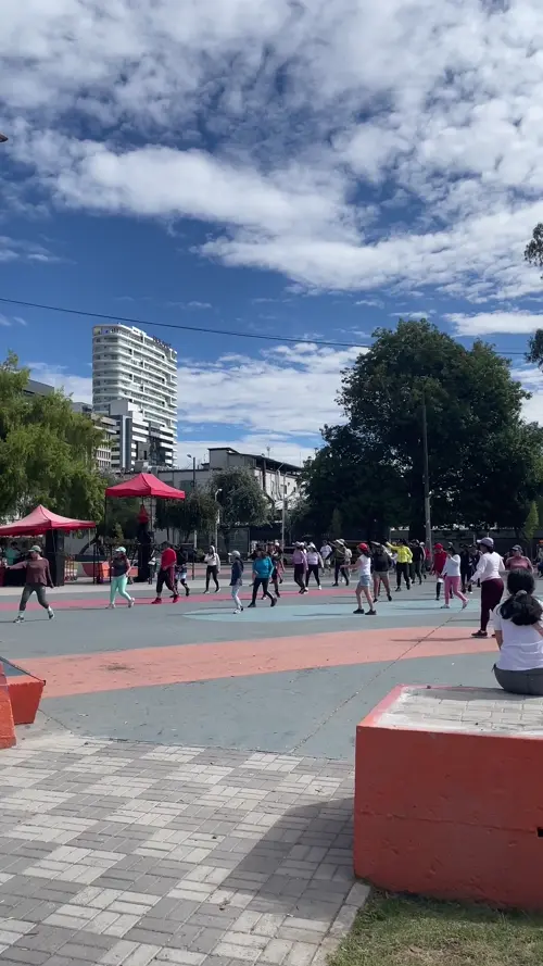 야외 에어로빅 수업