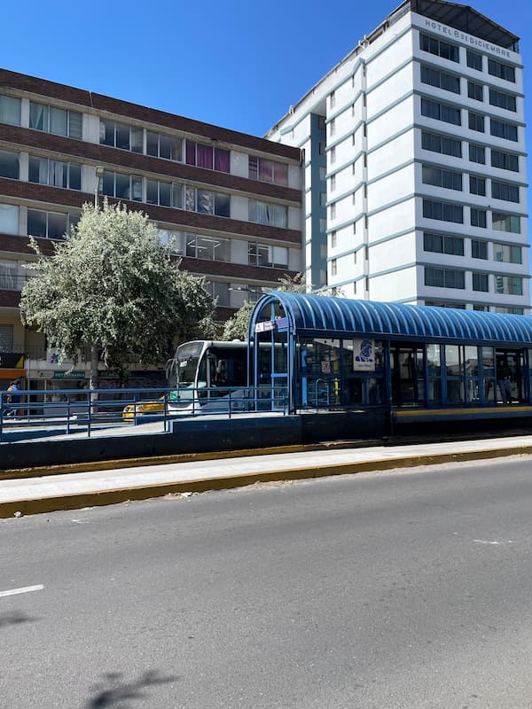 Bus station for long bus