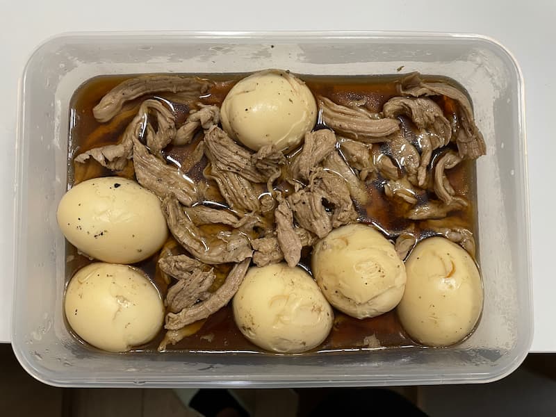 Korean-style soy braised pork and eggs