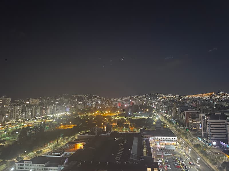 Quito city view at night