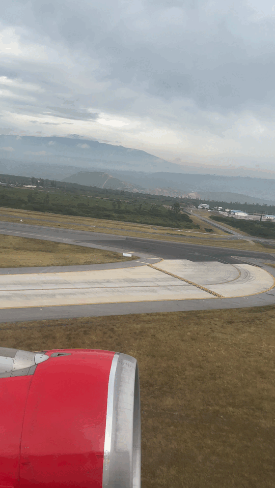 A plane on takeoff