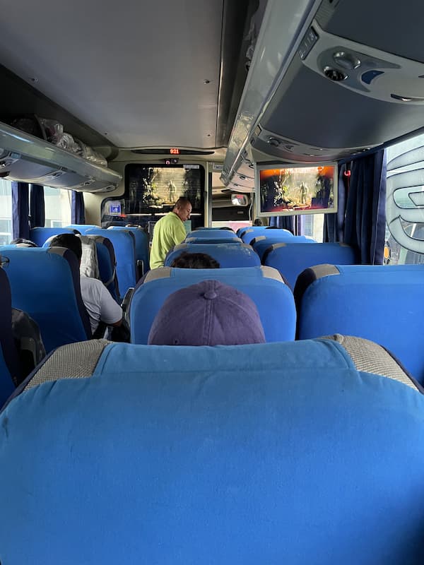 On bus going to Puerto Lopez