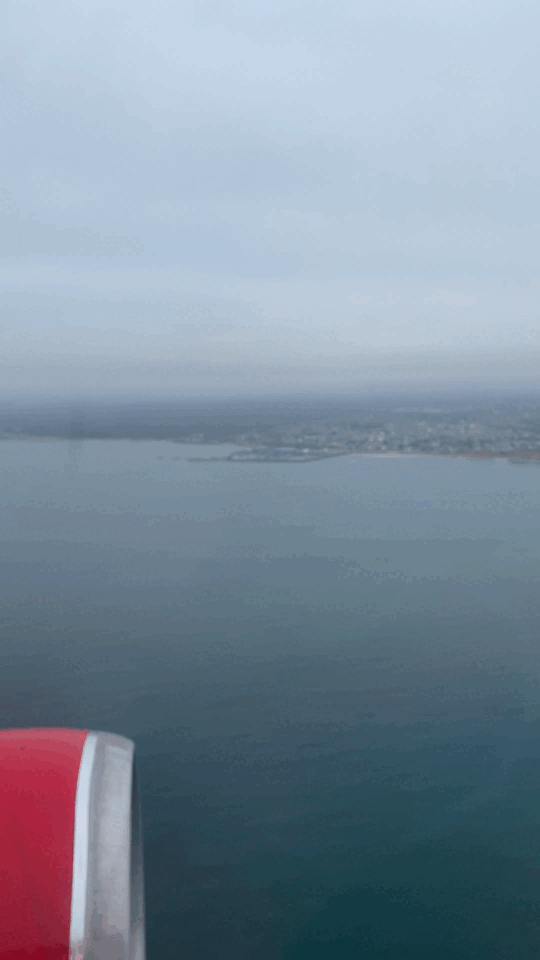 Sea view on plane