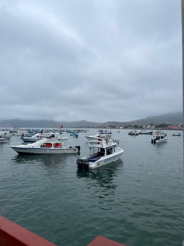 The boats waiting for their turn