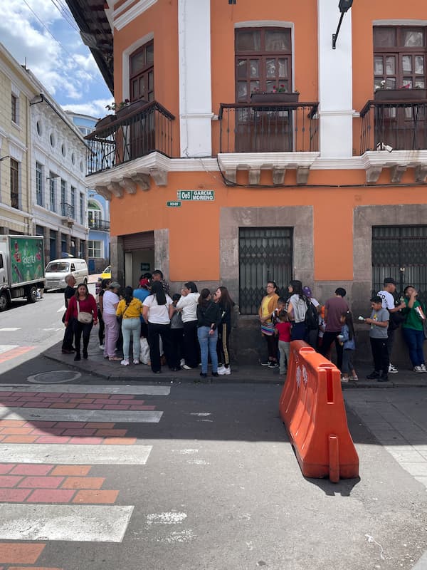 Long queue for the shop