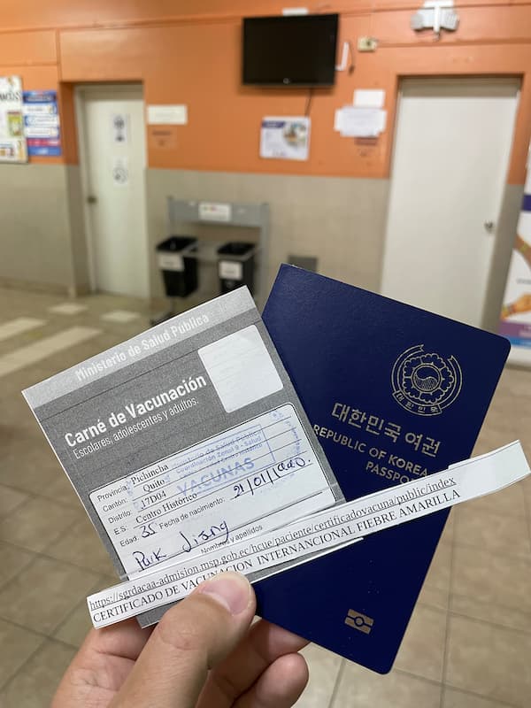 Yellow fever vaccination certificate