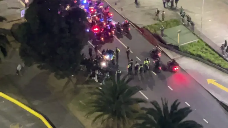 키토 시위 현장