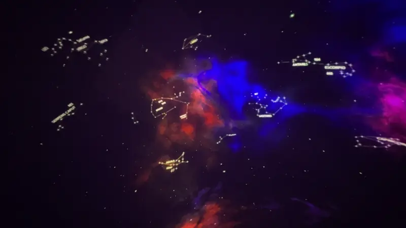 우주를 탐사하는 시뮬레이션을 보여주는 천문관