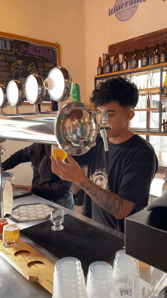 The staff dropping beer