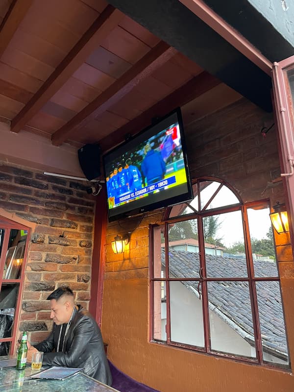 Soccer game between Ecuador and Paraguay on Television