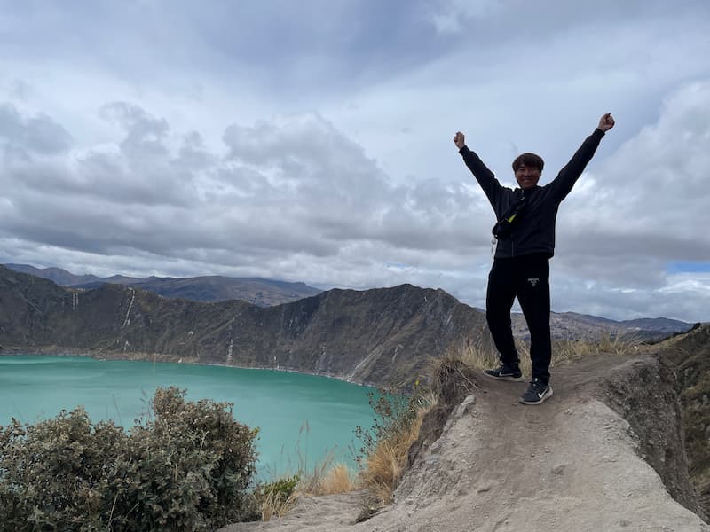 킬로토아 호수에서 블로거