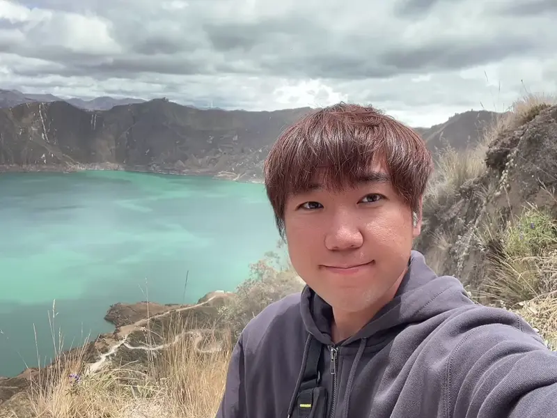 킬로토아 호수에서 블로거