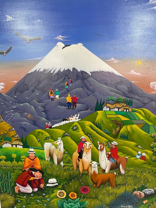 A painted Cotopaxi Volcano