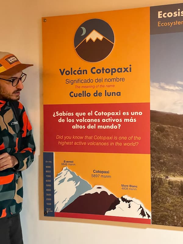 Guide explaining about Cotopaxi national park