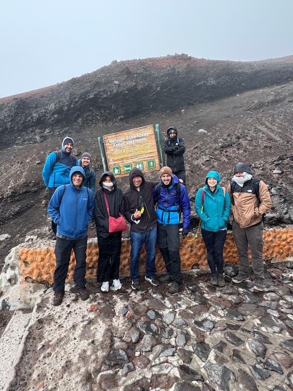 The group photo in refugio Cotopaxi