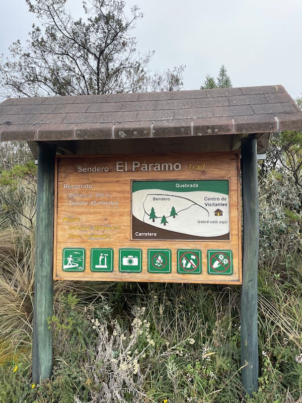 The street sign showing map of walking trail