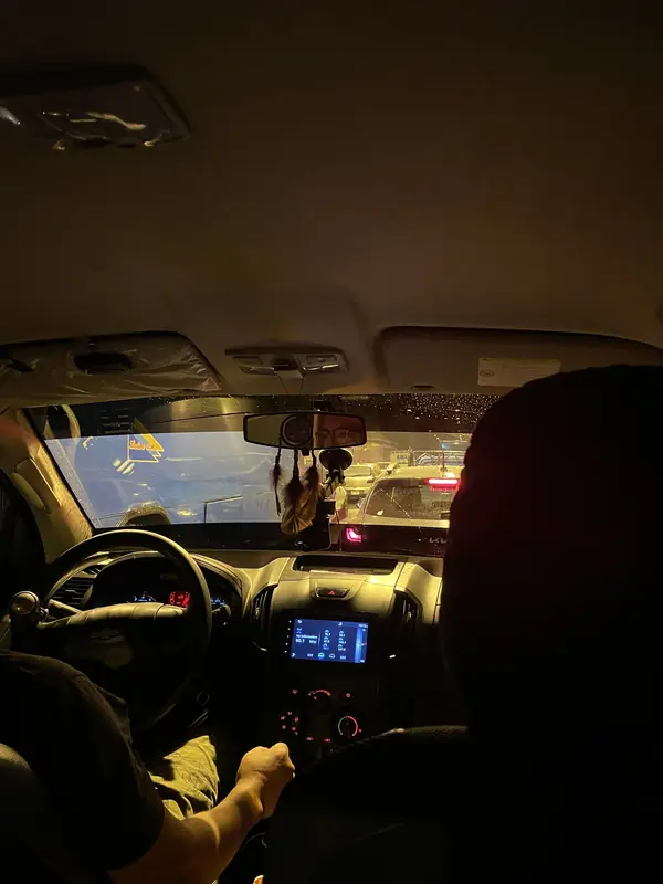 택시 안에서 마주한 교통 체증