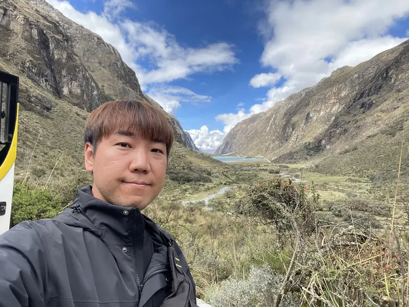 트레킹 시작 지점에서 블로거